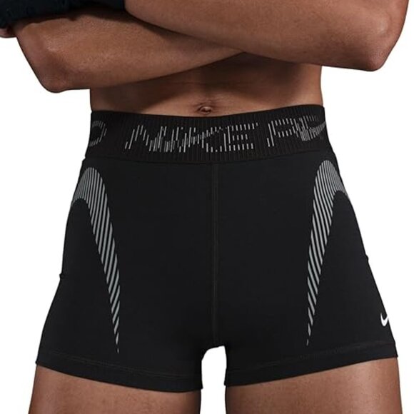 NWT Nike Pro 3 Inch Graphic Training Shorts, Size Small, Black/Gray/White - Picture 1 of 8